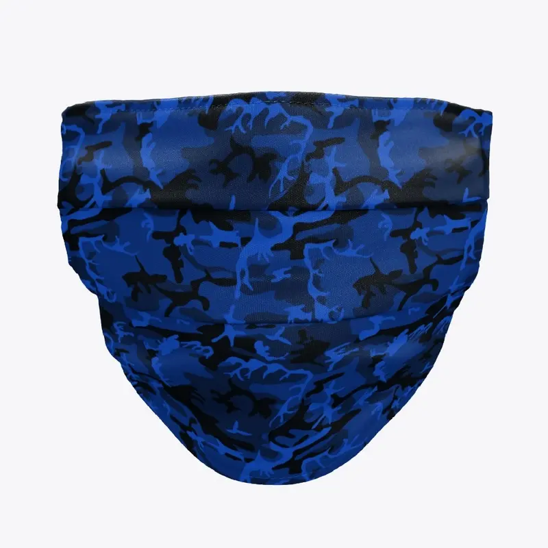 Blue Camo Face Mask